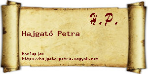 Hajgató Petra névjegykártya