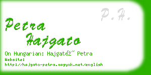 petra hajgato business card